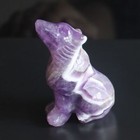 Carved Gemstone Crystal Amethyst Wolf Figurine Animal Carving Office Decor 2  