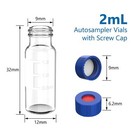 2ml Autosampler Vials 1000pcs  Caps 9-425 Glass Bottle Screw Top Hplc Gc