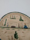 Vintage Hand Painted Mexico Folk Art Wood Plate Folk Art Round 