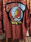 Upcycled Grateful Dead Tour  74 Bleached Plaid Flannel - Men s Size Xl