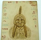 1938 Sitting Bull Sculptured Tribute Plaque By Cowboy Sculptor Emmet Sullivan