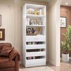 21 3   Freestanding Closet System With 4 Wood Drawers And 3 Storage Shelves