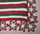 Hand Crocheted Christmas Table Runner  ribbon Candy With Stars 