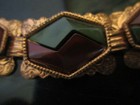 Vintage Retro Mid Century Modern Lucite Thermoset Copper Statement Bracelet 