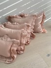 Pink Ruffled Euro Linen Pillow Sham Cover 26 X26 Shabby Chic Cottage Core New