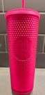 Starbucks 2023 Hot Pink Jelly Studded 24oz Venti Cold Cup Tumbler Soft Touch