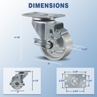 3  Heavy Duty Casters Semi Steel Cast Iron Wheels -capacity Up To   1400 Lbs
