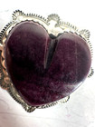 Native American Purple Heart Pendant Signed Ap Stamped Sawtooth Bezel