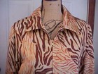 Spenser Jeremy Ladies Jacket Size S Animal Print Zipper Front Black Cuffs Waist