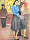 Raphael Soyer Drawing  handmade  Antique Paper  Signed And Sealed
