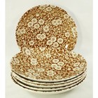 Calico Brown Saucers With No Lip Crownford China Co Staffordshire England