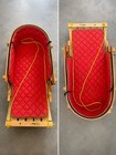 L l  Bean Wooden Kid Sled W  Original Red Quilted Pad     Excellent Condition