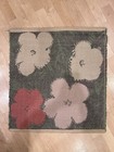 Vintage 80s Andy Warhol Flowers Rug Tapestry Wall Hanging Ege Living With Art