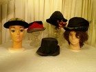 Vintage Millinery Hats Black Various Ages And Sizes Lot  1