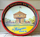 Rare Wayne Brewing Co  Advertising Beer Tray Wayne Brew 13-inch Metal Erie  Pa 