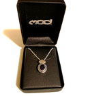 Genuine Harley Davidson Mod Synthetic Blue Sapphire Necklace 18  Hdn0347-18