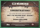 The Walking Dead Season 7 Sonequa Martin-green As Sasha Williams Costume Relic