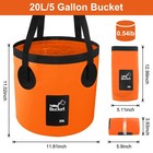 5 Gallon Bucket  Collapsible Bucket With Handle For Outdoor Beach 20l  Orange