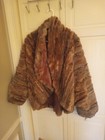 Vintage Women s Reversible Brown Leather Real Fur  Coat Large xl Beautiful