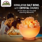 Himalayan Glow Pink Salt Bowl Night Lamp With Crystal Himalayan Salt Chunks     