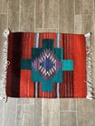 Vintage Handwoven Zapotec Wool Rug 16    X 21    Southwestern Table Decor