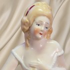 Antique Porcelain Bisque  Half Doll 1920s Germany  4346 4  Tall Pin-cushion Top