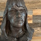 Vintage 10 5    Hand Carved Native American Chief Bust Wood Sculpture Rare Unique