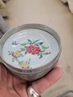 18th C Antique Chinese Pewter Tea Caddy Jar Porcelain Famille Rose Bowl Insert