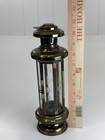 Vintage Hexagonal Brass Hanging Candle Lantern With Etched Glass 11  Tall