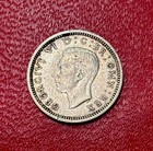 1943 British Silver 3 Pence Coin  Wwii Era   Enn Coins