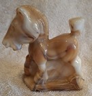 Vintage Imperial Carmel Slag Glass Horse Pony Stallion Figurine Paperweight 