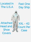 42 Hazmat Suits Xxl Painting Tyvek Material Liquid Resistant Attach Head Shoe 