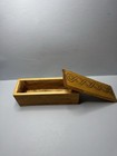 Wooden Small Rectangular Decorative Box With Geometric Pattern Lidded 6  X 2 5 