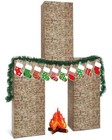 34 Pcs 3d Christmas Cardboard Fireplace Stone Brick
