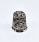 Sterling Silver Thimble Vintage Sewing Thimble Floral Hand Etched Size 8 - 3 7g