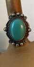 Vintage Fred Harvey Era Bell Trading Post Sterling Turquoise Ring Sz 7  7 7 Gms