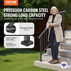 Vevor 5 Step Handrails For Outdoor For Seniors Porch Deck Black Retro Arch