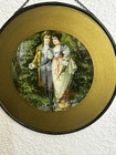 Antique Vintage Romantic Victorian Couple Art Gold 7    Flue Cover With Chain