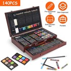 140 Piece Art Set Drawing Painting Colored Pencils Crayons Professional Art Kit