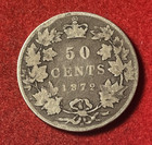 Canada 50 Cents 1872 H Silver Coin Km 6 80k Mintage T10020