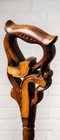 Handcrafted Wooden Walking Stick - Elegant Walnut   Maple Inlay Collapsible 37 