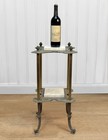 Antique Victorian 2-tier Iron Plant Stand W  Marble Top
