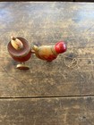 Vintage Wood Mechanical Duck Pull Toy Automatic Spinning Folk Art Working