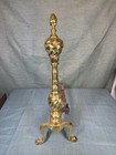 Antique Brass Urn   Wrought Iron Federal Style Branch Leg Fireplace Andirons