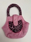 Vintage Webkinz Plush Pet Carrier Purse Lot Of 2 Ganz Pink Leopard Purple Lilac