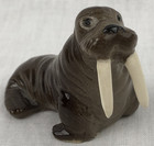 Walrus Sea Lion Figurine Statue Paper Weight Ceramic Mini Miniature Vintage 