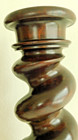 Pair Antique 1830 Vintage Mahogany Baroque Spiral Twist Columns Architectural