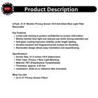 2-pack- 21 5  Monitor Privacy Screen 16 9 Anti-glare Blue Light Filter Removable