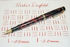 Vintage Parker Duofold Fountain Pen  14k Gold Nib  Red Marbled  Flat Top