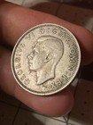 Vintage 1940 Great Britain Two Shillings  500 Silver Coin